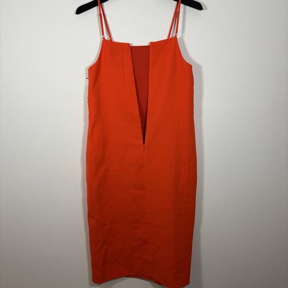 C/MEO Collective Orange Red Strappy Dress Medium Side Slit NWT Date Cocktail - Picture 8 of 8